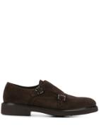 Canali Plain Monk Shoes - Brown