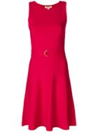 Michael Michael Kors Belted Fit-and-flare Mini Dress - Red