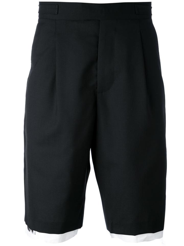 Raf Simons - Contrast Trim Shorts - Men - Virgin Wool - 48, Black, Virgin Wool