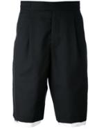 Raf Simons - Contrast Trim Shorts - Men - Virgin Wool - 48, Black, Virgin Wool
