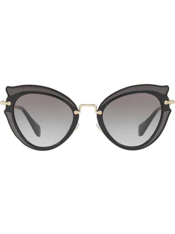 Miu Miu Eyewear Winged Eye Sunglasses - Black