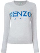 Kenzo Kenzo Paris Intarsia Jumper, Women's, Size: M, Grey, Cotton/polyamide