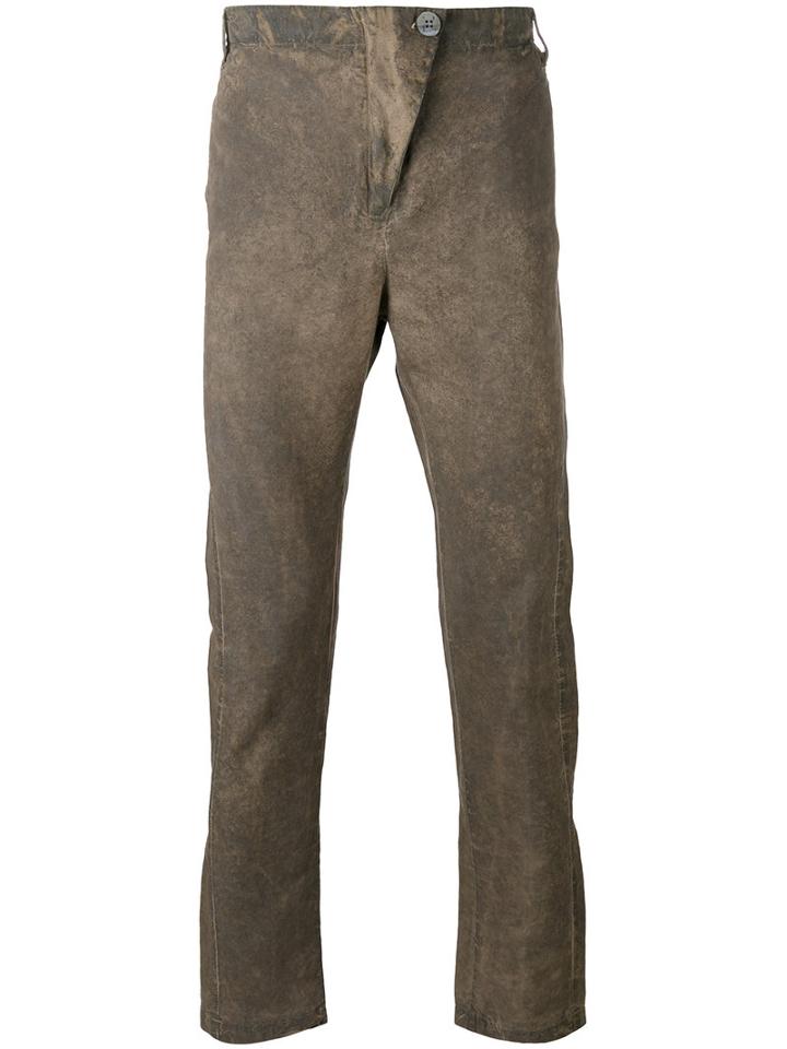 10sei0otto Super Skinny Trousers, Men's, Size: Small, Brown, Cotton/linen/flax