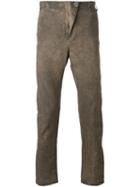 10sei0otto Super Skinny Trousers, Men's, Size: Small, Brown, Cotton/linen/flax