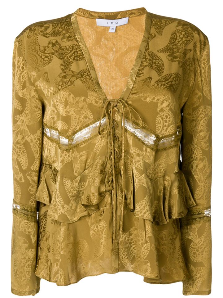 Iro Ruffled Paisley Blouse - Yellow & Orange