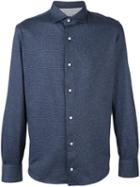 Eleventy Jacquard Button Down Shirt, Men's, Size: 44, Blue, Cotton