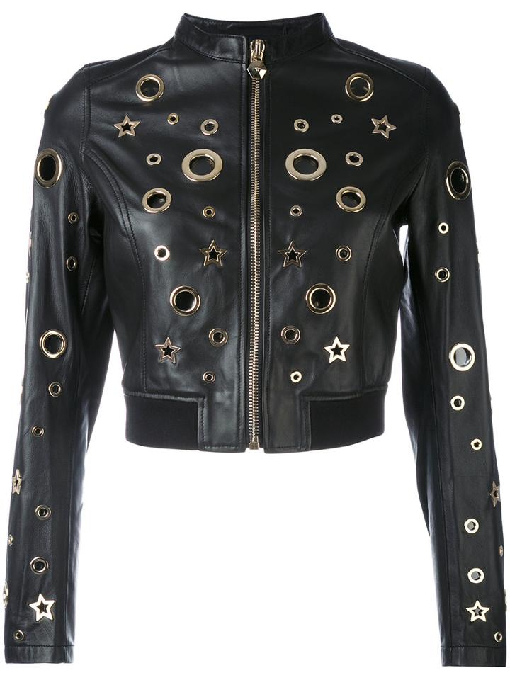 Philipp Plein - Charly Jacket - Women - Sheep Skin/shearling - S, Black, Sheep Skin/shearling