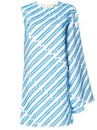 Ports 1961 Striped One Shoulder Dress - White