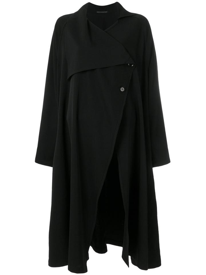 Yohji Yamamoto Off-centre Button Coat - Black