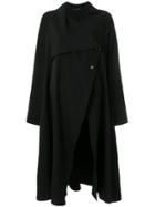 Yohji Yamamoto Off-centre Button Coat - Black