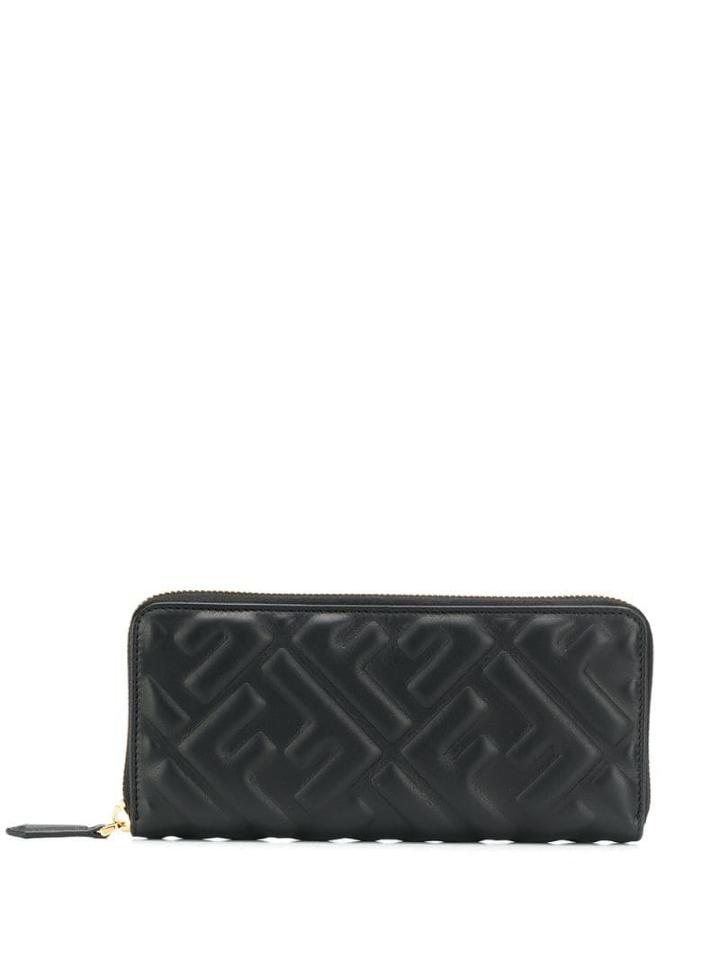 Fendi Ff Zip Around Wallet - Black