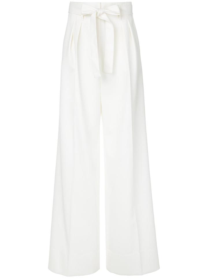 Paule Ka High Waist Woven Trousers - White
