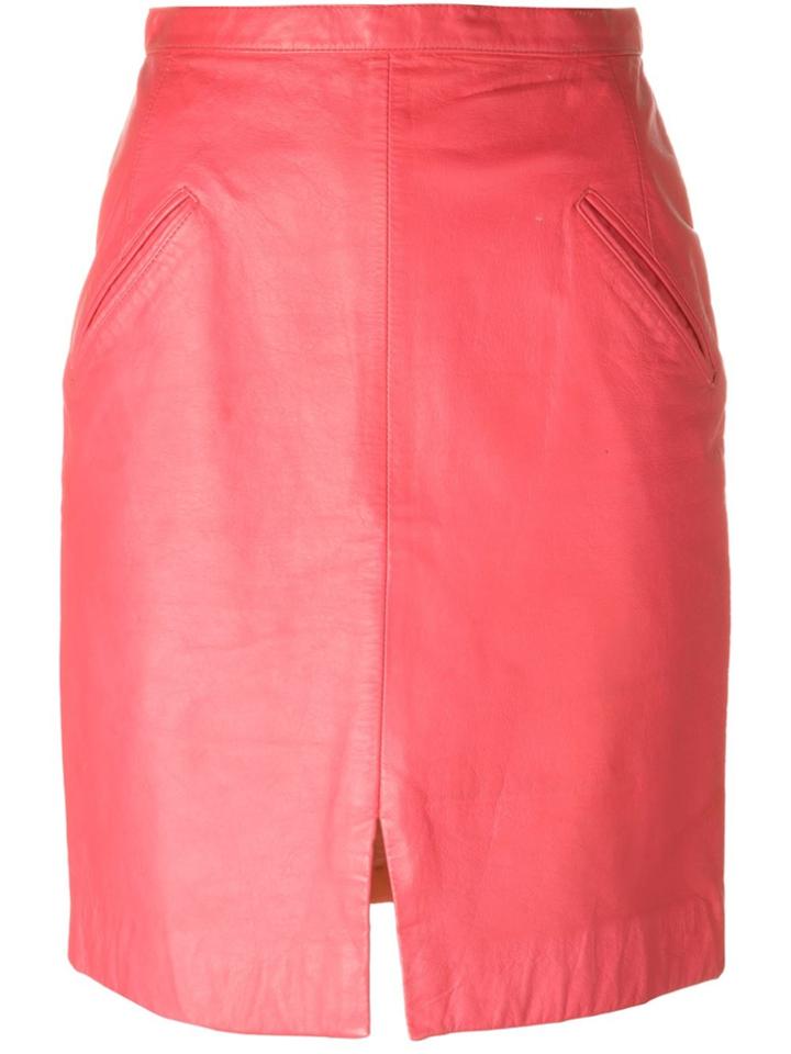 Stephen Sprouse Vintage Leather Skirt - Pink & Purple