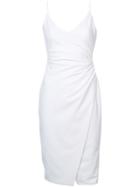 Black Halo Ruched Midi Dress - White