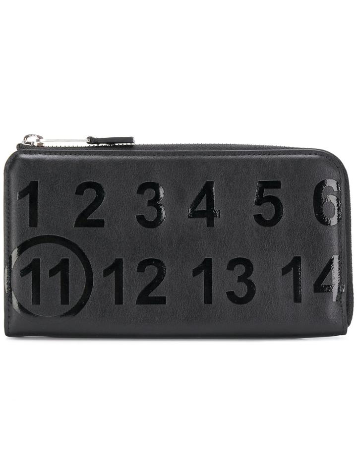 Maison Margiela Embossed Zip Around Wallet - Black