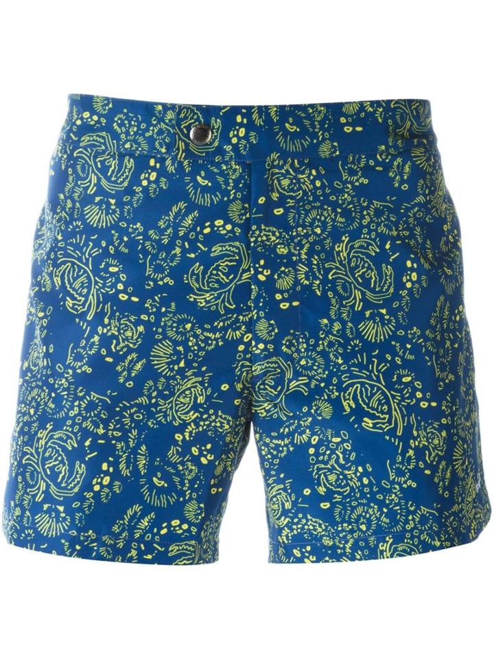 Jil Sander Printed Swim Shorts, Men's, Size: Medium, Blue, Polyester