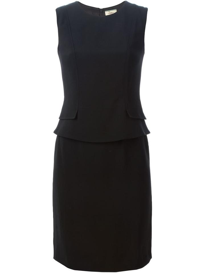 Issa Peplum Waist Dress, Women's, Size: 10, Black, Viscose/acetate/spandex/elastane/silk
