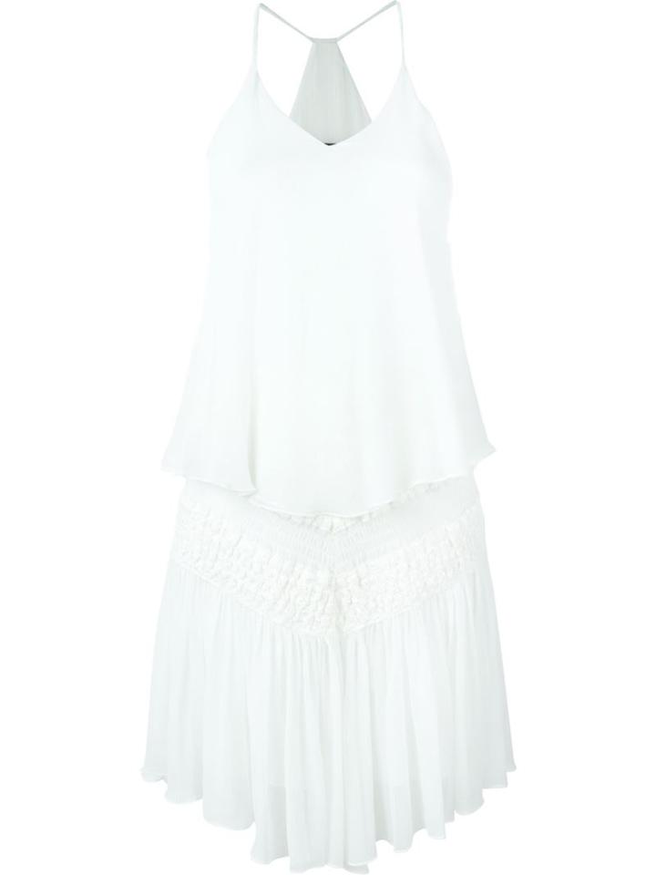 Jay Ahr - Flared Layered Mini Dress - Women - Silk/cotton/polyester - 36, Women's, White, Silk/cotton/polyester