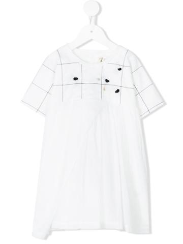 Tree House - Knotted Check Top Dress - Kids - Cotton - 3 Yrs, White