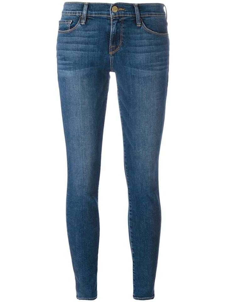Frame Denim Skinny Jeans, Women's, Size: 24, Blue, Cotton/tencel/polyester/spandex/elastane