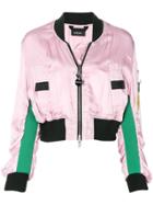 Diesel Cropped Satin Bomber Jacket - Pink