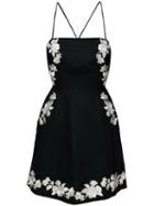 Zimmermann - Embroidered Mini Dress - Women - Cotton/linen/flax - 1, Black, Cotton/linen/flax