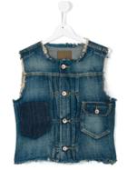 Bellerose Kids Round Neck Denim Gilet - Blue