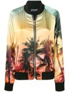 Balmain Sunset Print Bomber Jacket - Yellow