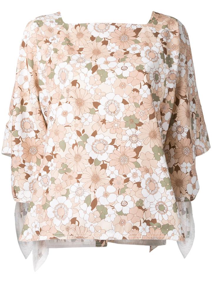 Chloé - Floral Print Shirt - Women - Cotton - 40, Women's, Nude/neutrals, Cotton