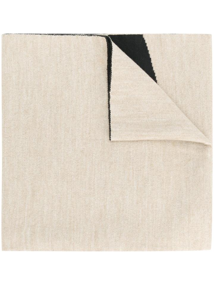 Dirk Bikkembergs Printed Logo Scarf - Nude & Neutrals