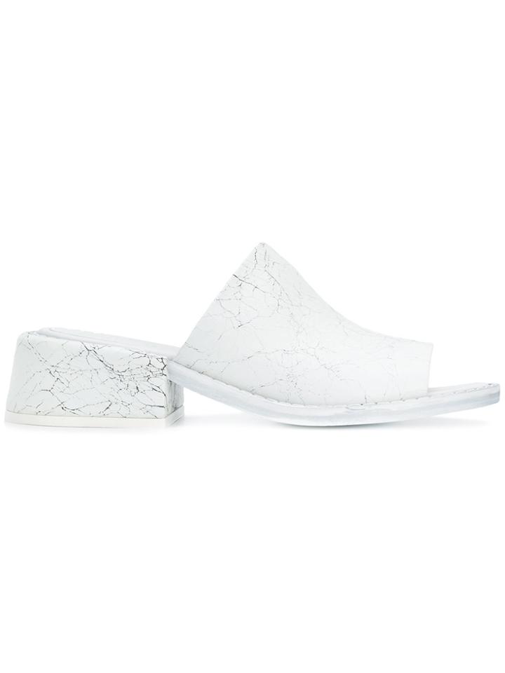 Mm6 Maison Margiela Marbled Effect Mules - White