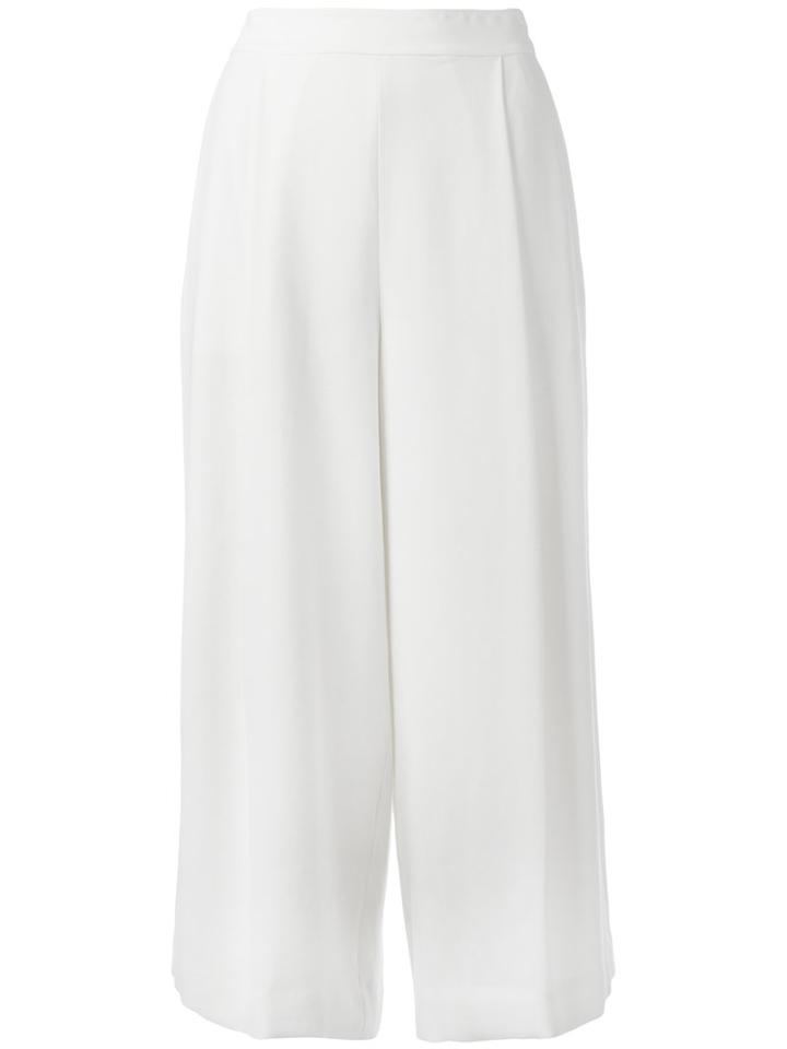 Diane Von Furstenberg Tailored Cropped Trousers, Women's, Size: 4, White, Polyester/spandex/elastane