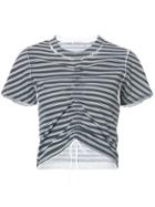 T By Alexander Wang Ruched Striped T-shirt - Grey