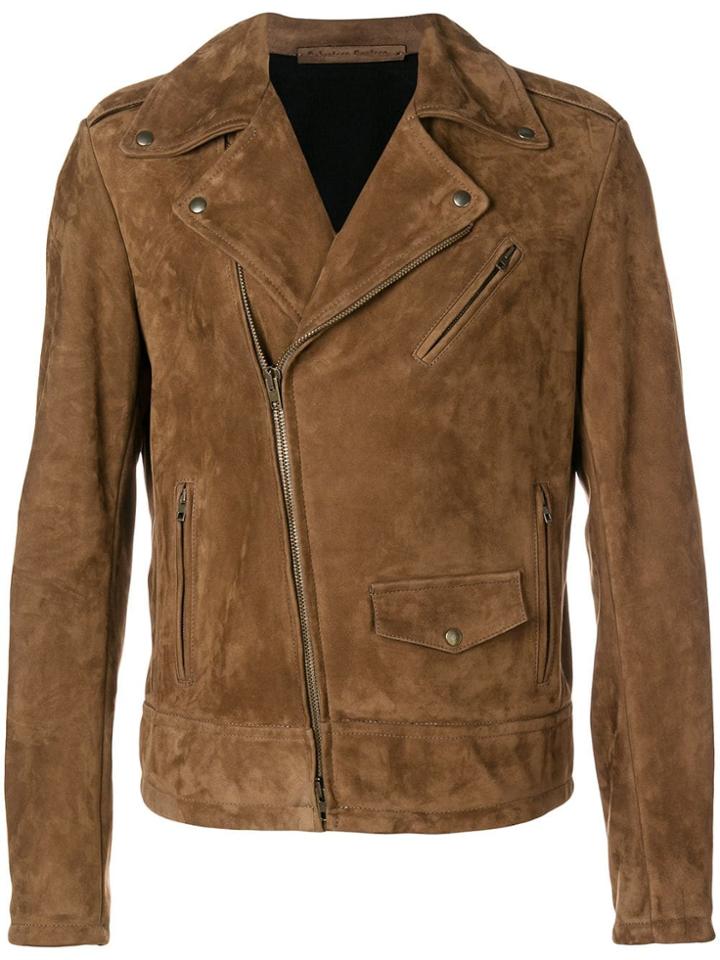 Salvatore Santoro Zipped Biker Jacket - Brown