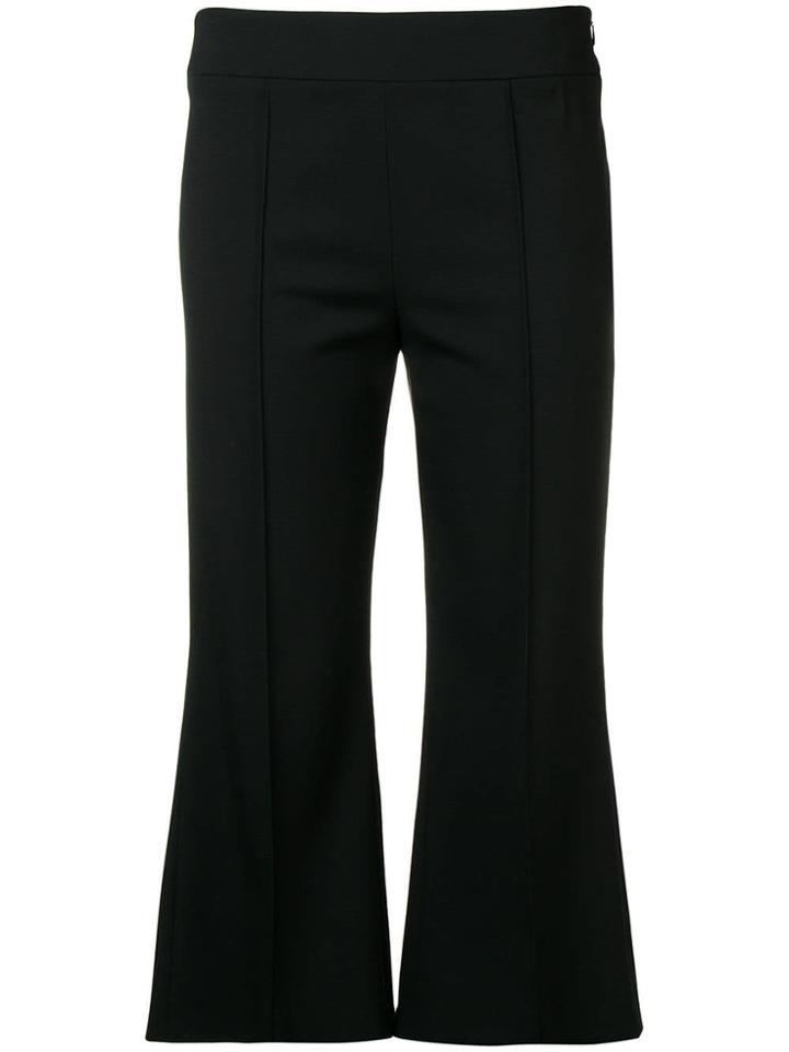 Emilio Pucci Black Cropped Light Wool Trumpet Trousers