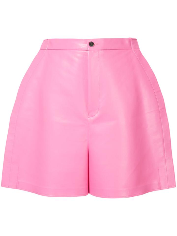 Comme Des Garçons Vintage Faux Leather Shorts - Pink & Purple
