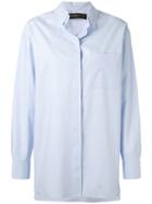 Concealed Fastening Shirt - Women - Cotton - 44, Blue, Cotton, Alexandre Vauthier