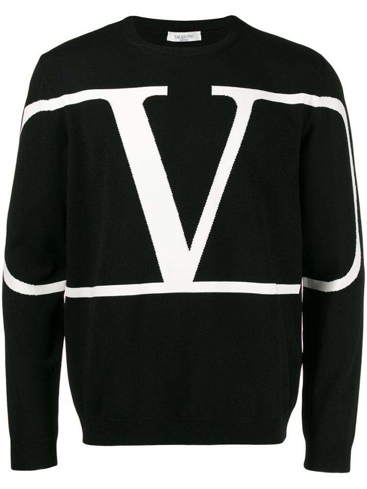 Valentino Go Logo Knit Jumper - Black
