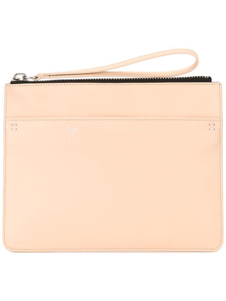 Giuseppe Zanotti Design Tessa Clutch, Women's, Nude/neutrals, Calf Leather