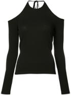 Rosetta Getty Cut-out Knitted Top - Black