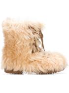 Saint Laurent Furry Boots - Brown