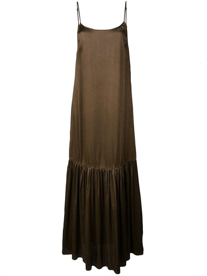 Uma Wang Tiered Maxi Dress - Brown