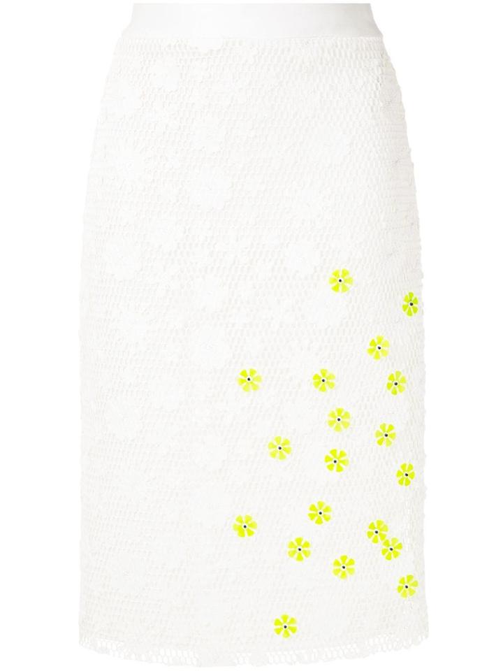 Tufi Duek Embroidered Midi Skirt - White
