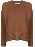 Pringle Of Scotland Guernsey Stitch Round-neck Jumper - Brown