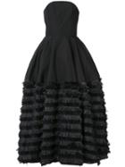 Christian Siriano - Fringed Skirt Ball Gown - Women - Cotton/polyamide/polyester/viscose - 2, Black, Cotton/polyamide/polyester/viscose