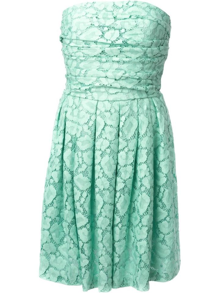 Moschino Cheap & Chic Lace Strapless Dress, Women's, Size: 42, Green, Cotton/polyamide