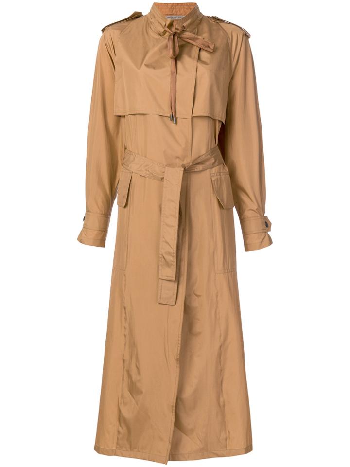 Bottega Veneta Silk Trench Coat - Brown