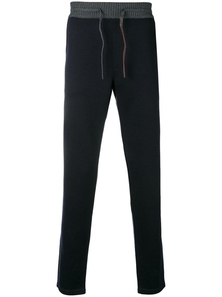 Loro Piana Willis Knitted Joggers - Blue