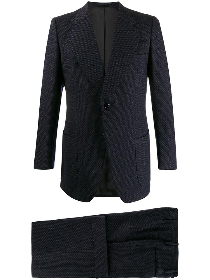 A.n.g.e.l.o. Vintage Cult 1970s Grid Stitch Suit - Blue