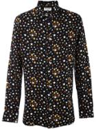 Saint Laurent Star Print Shirt, Men's, Size: 38, Black, Viscose